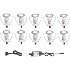 FVTLED Mini Floor Recessed Light Set, DC 12 V, Diameter 19 mm, 0.4 W, LED Recessed Spot Light, IP67 Waterproof, for Outdoor / Patio / Kitchen / Garden