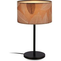 BRILONER - Table Lamp with Leaf Decoration, Cable Switch, E27, Max. 10 W, Lamp, Boho, Aesthetic, Bedside Lamp, Table Lamp, Decorative Lamp, Hallway, Office Lamp, Reading Lamp, Living Room, 25 x 41.5