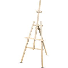regulējama augstuma gleznošanas statīvs, izturīgs dižskābarža koks, dabīgs ekokoks, pieaugušajiem un bērniem, profes