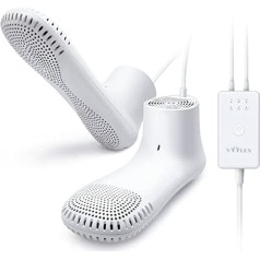 Voolex Shoe Dryer, Electric Shoe Dryer and Ozone Deodoriser with Timer, Warmer for Snow Boots, Trainer Socks, Adult Foot Shape Design, No Noise, EU Plug