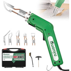 Huanyu Hot Cutter 100W-250W Hot Knife Electric Styrofoam Cutter 600°C Hot Cutter for Sponge Wall Cloth Fabric Rope Belt Foam (220V, 4 Knives)