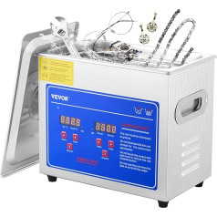 VEVOR Ultrasonic Cleaner 3L Cleaner Ultrasonic Device Ultrasonic Cleaner with Heating Digital Timer for Glasses Jewellery False Teeth Coins
