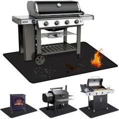 TOPCHANCES 165 x 99 cm BBQ Floor Protection Mat, Fireproof Mat, Heat Protection Mat, Non-Stick Material, Reusable, Easy to Clean and Waterproof for Gas Grill, Charcoal Grill, Fireplaces