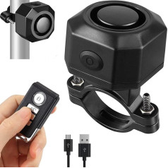 Bicycle Alarm System, Rupse 110 dB Bicycle Alarm Systems with Remote Control, Rechargeable Waterproof Anti-Theft Bike Alarm, Wireless Bicycle Alarm for Motorcycle, Vehicle, Scooter
