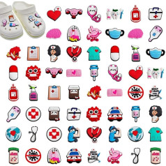 PIWOSGOL 60 Piece Shoe Pin Set, Pins for Medicine, Nurse, Doctor and Nurse Pins, Shoe Pendants, Accessories for Shoes, DIY Decorations