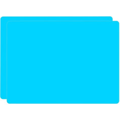 Set of 2 Silicone Place Mats for Children, Non-Slip Washable Place Mats, Heat Resistant Placemats, Table Set in Animal Design, 40 x 30 cm, Blue