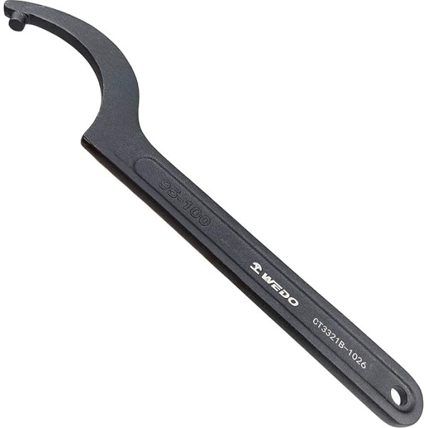 WEDO C Hook Wrench Collet Chuck, C Hook Wrench, 40 Chrome Steel, 52-55 mm, Length 207 mm, C-Shaped Wrench, Slot Nut Wrench, for Tightening or Loosening Nuts, DIN 1810