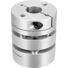 sourcing map 14 mm x 17 mm Clamp Fixed Motor Shaft Shaft 2 Diaphragm Coupling Coupler Disc DE de