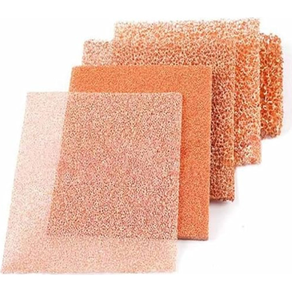 Poröser Kupferschaum for hohe Temperaturen – 0,1–10 mm Porengröße, 60–98% Porosität, vielseitiges Elektrodenmaterial, 1 Stück(1mmx200mmx240mm)