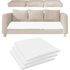 Hochdichtes Schaumstoff-Sofakissen für versenkte Sitze 40/50/60 cm, gebogene Unterstützung für Sofas & Möbel für 3 40 x 40 cm Räume
