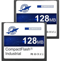 Dogfish 2 Pack 128MB Compact Flash Memory Card High Performance Industrial CF Type I Card FAT16 for Industrial Equipment and Vintage Digital Cameras