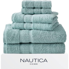 Nautica - 6 Pieces Bath Towels, Absorbent & Fade Resistant Cotton, Towel Set, Fashion Bathroom Decoration, Oeko-Tex Certified (Ocean Turquoise, 6 Pack)