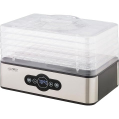 TZS First Austria Dehydrator | Dehydrator for Fruit, Herbs, Mushrooms & Meat | Digital with Timer & Temperature Controller 35-70°C | 5 Levels, Shelves BPA Free, Dehydrator with Timer