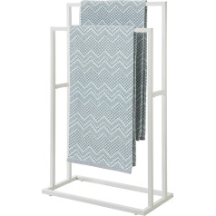 Sealskin Carré Freestanding Towel Rail for Storing 2 Large Hand Towels Can also be Used as Clothes Rack Metal White Powder-Coated W x H x D: 48 x 78 x 24 cm