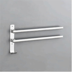 yozhch Wall Mounted Swivel Towel Rack, Space Saving Foldable Towel Rail for Kitchen, Bathroom, Toilet (2 Arms, Length 35cm)