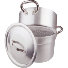Pentole Agnelli Professional Aluminium 3 Mm. Vegetable Casserole Pot, Diameter 40 cm, Silver