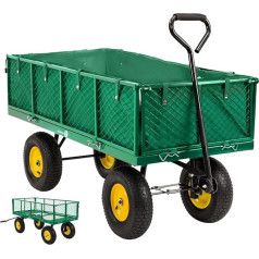 Miweba MB-700 Handcart | 1000 kg Load Capacity - Pneumatic Tyres - Foldable Walls - Volume 220 L - Sack Truck - Wheelbarrow - Transport Trolley - Hand Trolley - Garden Trolley - Garden Trolley (Green)