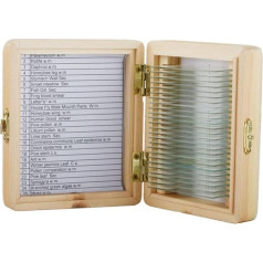 Mikroskop 25 Scheiben biologischer Gewebeplättchen, Holzkistenverpackung for grundlegende biologische Wissenschaftsausbildung, Mikroskop, biologisch