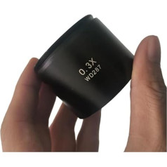 Microscope Accessories Kit 48mm Stereo Microscope Lens 0.3X Working Distance 287mm Barlow Lens Optical Glass Microscope Additional Accessories Microscopic Slides