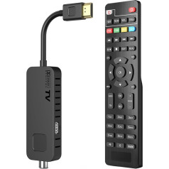 Dcolor DVB-T2 Digital Terrestrial Decoder - HDMI TV Stick, Dolby Audio HD 1080P H265 HEVC Main 10 Bit, Supports USB WiFi/Multimedia/PVR [Includes 2-in-1 Universal Remote Control]