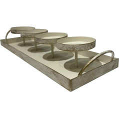 Lzqphantom Advent Wreath Oblong Metal Vintage Decorative Candle Holder 4 x 8 cm Diameter for Pillar Candles Advent Candle Holder Modern Christmas Wreath Table Advent Arrangement (Rectangular)