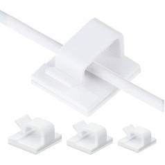 Whaline Self Adhesive Cable Clips, 60 Pieces Wire Clips Management Plastic Cable Organizer Cable Holder Drop Cable Cramp for Office, Stage, Outdoor Scene, Car and Home (S, M, L, White)