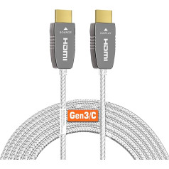 RUIPRO 8K Certified HDMI 2.1 Fiber Optic Cable 15M, Ultra High Speed 48Gbps, 8K@60Hz, 4K@120Hz, Dynamic HDR, eARC, Dolby, HDCP 2.2/2.3, Compatible with PS5, Xbox, TV, Projector, AVR