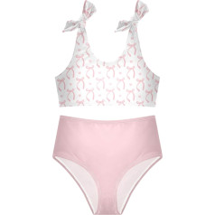 Girls Tankini Swimsuit Two Piece Bikini Summer Beach Swimwear with Adjustable Strap 3-12 Years Cheetah Leopard Print