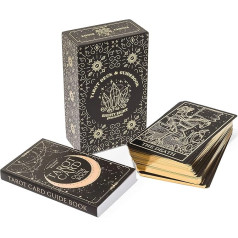 Mystical Gold Foil and Black Tarot Cards with Instructions for Beginners and Intermediate Tarot Readers; Large Tarot Deck with Extensive Guide to Symbolic Meanings of Past