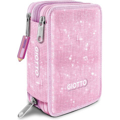 Giotto Super Crystal 3 Zip Pencil Case Pink