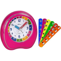 Atlanta Children's Alarm Clock without Ticking with Snap Bracelet for Children - 1953 AB, Pink