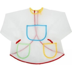 F Fityle 5 x Children's Painting Apron, Children's Bib with Three Pockets, Artist, Washable, Crafts, Painting Coat, Painting Coat for Baking, Home, Cooking, Painting