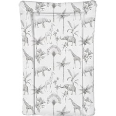 Ceba Deluxe 125863 Baby Changing Mat Waterproof with Raised Edges Plain Safari Animals White
