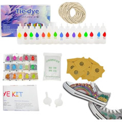 Tie Dye Kit - 15.75 Inch STEM Toy - Craft Kit for Children | 18-Colour Fabric Dye Set with Bottles, Gloves, Funnel, Safe for Children, Ideal for School, Parties and Creative Gifts
