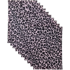 Felt Sheets Coloured Felt Pad, Patterned Felt Sheets, Printed Craft Felt Fabric, 1-1.4mm Thick, 20x30cm, for Handmade Projects, Pack of 15 (Pink Leopard Print)
