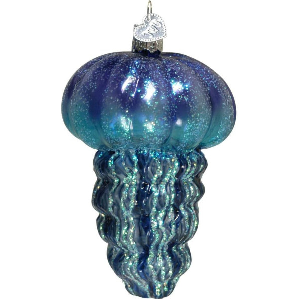 Old World Christmas Blue Jellyfish Glass Blown Christmas Tree Decoration