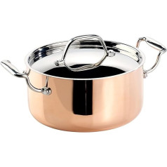 Tornwald-Schmiede Copper Saucepans Induction: Copper Saucepan with Lid, 20 cm (Copper Pot, Induction Cooking Pot, Tableware)