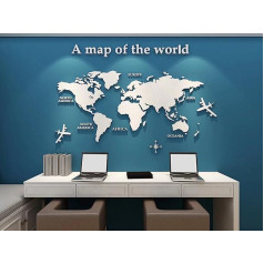 3D Acrylic Art High Quality Wall Art Murals World Map Earth World Decor Crystal Wall Art Wall Painting Wall Decoration Wall Sticker Self-Adhesive 280 x 174 cm