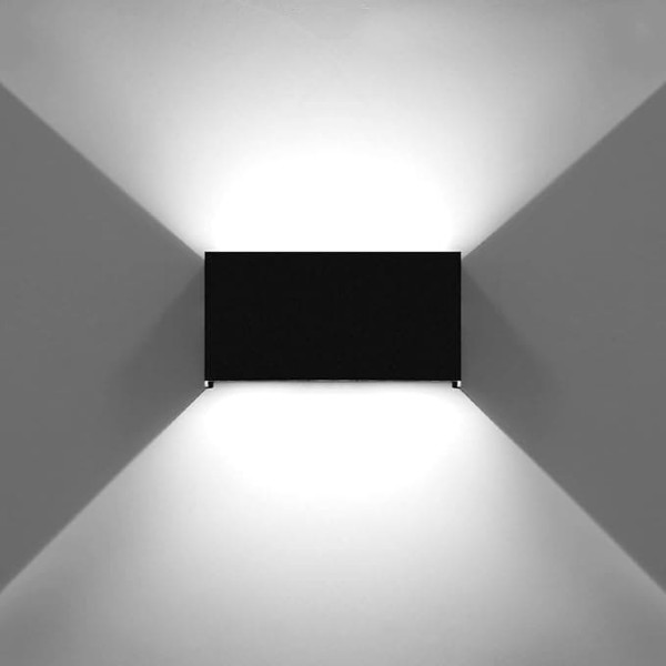 KAWELL 24 W Modern Wall Light LED Wall Lamp Up Down Adjustable Beam Angle Aluminium Wall Lighting Indoor Outdoor Waterproof IP65 for Bathroom Stairs Bedroom Living Room Black 6000 K