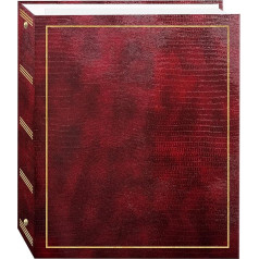 Magnetic Self-Stick 3-Ring Photo Album 100 Pages (50 Sheets), Burgundy Red