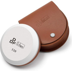 DDF IohEF Axe/Hatchet Whetstone, Puck Sharpening Stone for Garden Tools/Chisel, Grit 180/320, Professional 2-in-1 Hatchet Tool Whetstone, Axe Sharpener with Portable Bag