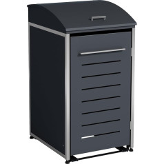 DEGAMO Kiel Wheelie Bin House for 120 and 240 Litre Bins, Galvanised Steel and Stainless Steel, Anthracite