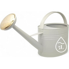 LIVLIG Zinc Watering Can, 5 Litres, Metal Garden Watering Can for Indoor and Outdoor Use, Vintage Watering Can, Removable Spout, Colour: Greige