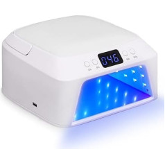 Delanie LED UV Lamp for Gel Nails with 71 Lamp Beads & Double Indicators, Professional LED Nail Lamp Nail Dryer with 4 Timer Settings & Auto Sensor, UV Nail Lamp for Gel Nails & Nail Polish