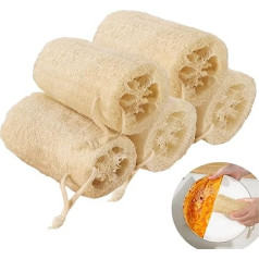 Natural Loofah Sponge, 5 Pack Organic Loofah Sponge, Organic Loofah Sponge, Organic Loofah Sponge, Bath Sponge for Shower Scrubbing and Kitchen Cleaning