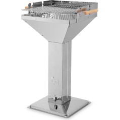 tepro Vista Charcoal Funnel Grill (Column Grill), Stainless Steel, Ventilation System, Comfortable Working Height (approx. 86-90 cm), Dimensions Approx. 63 x 48 x 91 cm