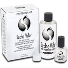 Seche Vite - Top Coat Set - .5 oz & 4 oz. Refill by Seche Beauty (English Manual)