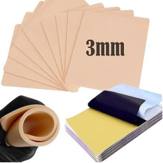 Urknall Tattoo Skin 3mm with Transfer Paper Set 10 Pieces Artificial Skin with 20 Stencil Paper Blank Tattoo Practice Skin Double Sided for Tattoo Beginners and Artists Tattoo Accessories 30 Pieces