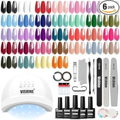 Vishine Semi Permanent Gel Polish 12 Colours Nude Grey Nail Polish Gel Polish Soak Off LED/UV Manicure Nail Art Varnish C001