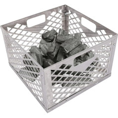Generisch Fire Basket, Square Charcoal Firebox Basket Made of Stainless Steel, Offset Smoker Charcoal Oven Basket, Fits Most Offset Smoker Grills, Smoker Stand and Outdoor Cooking